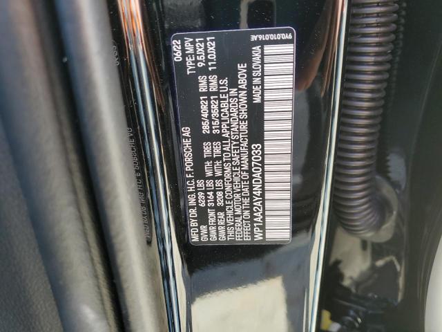 2022 PORSCHE CAYENNE - WP1AA2AY4NDA07033