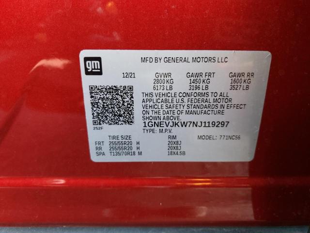 2022 CHEVROLET TRAVERSE R 1GNEVJKW7NJ119297