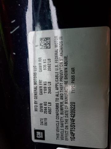 2015 BUICK VERANO PRE 1G4PT5SV4F4209220