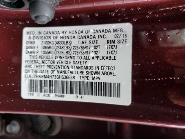 2016 HONDA CR-V EXL 2HKRM4H73GH636638