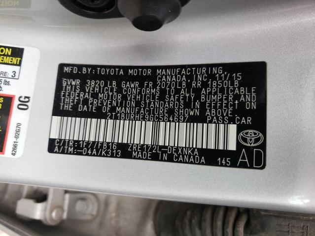 2016 TOYOTA COROLLA L - 2T1BURHE9GC564697