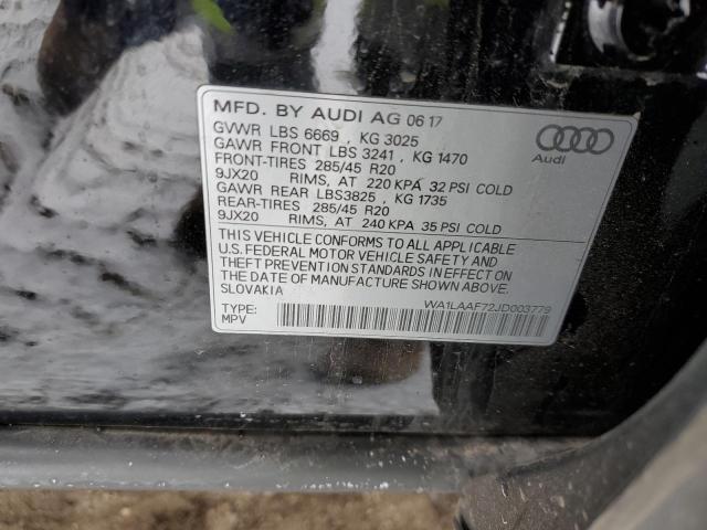 2018 AUDI Q7 PREMIUM WA1LAAF72JD003779