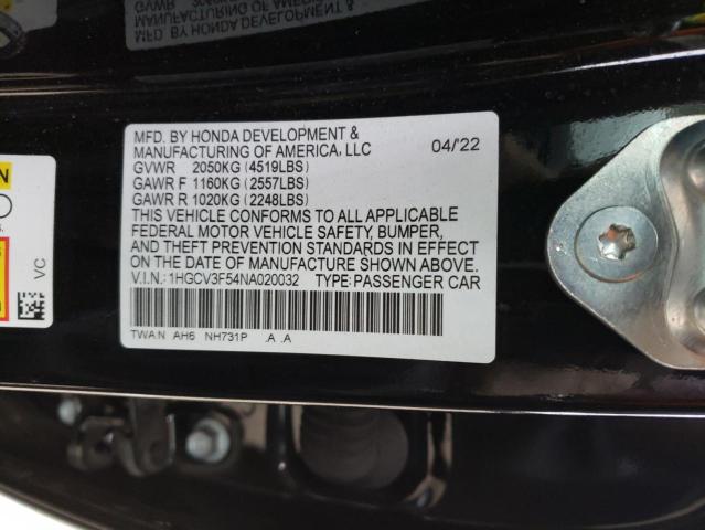 2022 HONDA ACCORD HYB - 1HGCV3F54NA020032