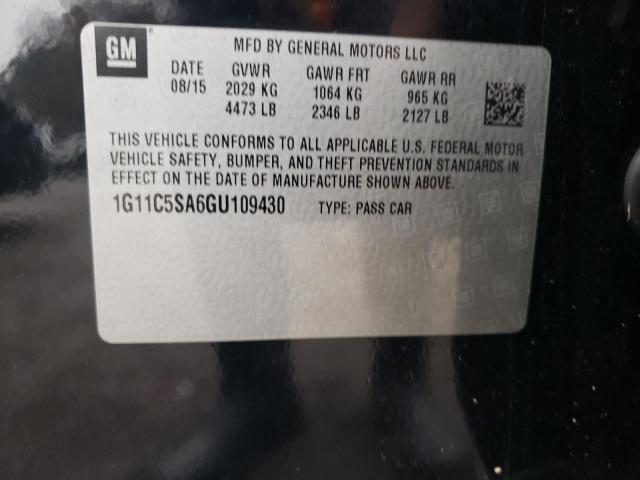 2016 CHEVROLET MALIBU LIM - 1G11C5SA6GU109430