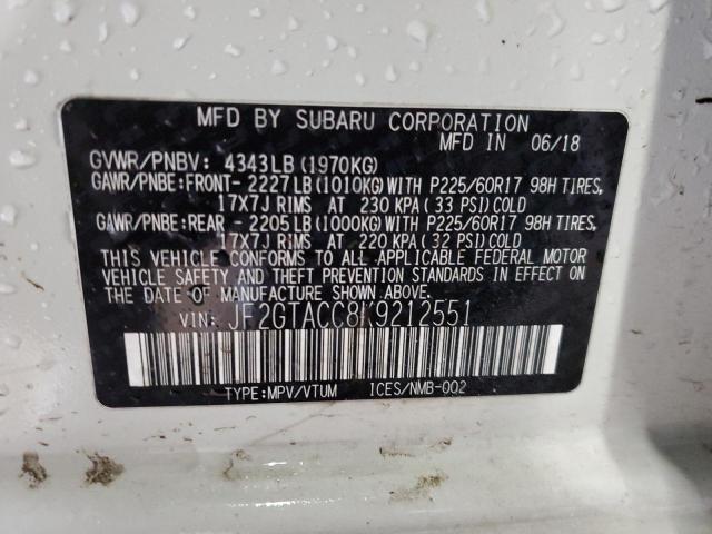 JF2GTACC8K9212551 Subaru Crosstrek Premium