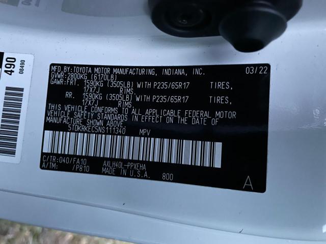 2022 TOYOTA SIENNA LE - 5TDKRKEC5NS111340