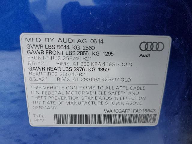 2015 AUDI SQ5 PREMIU WA1CGAFP1FA015543