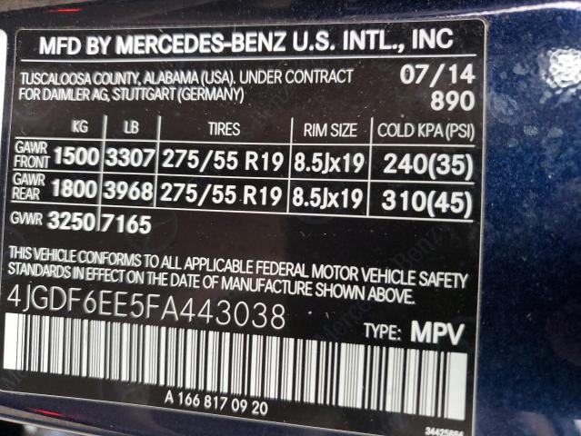 2015 MERCEDES-BENZ GL 450 4MA - 4JGDF6EE5FA443038