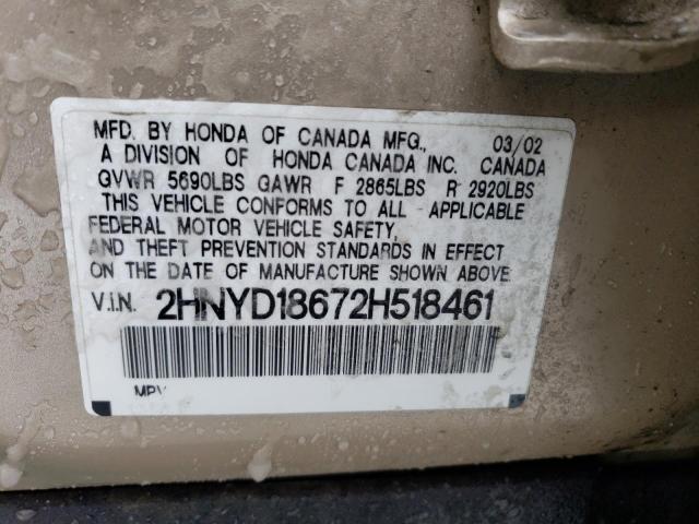 2HNYD18672H518461 Acura Mdx Touring
