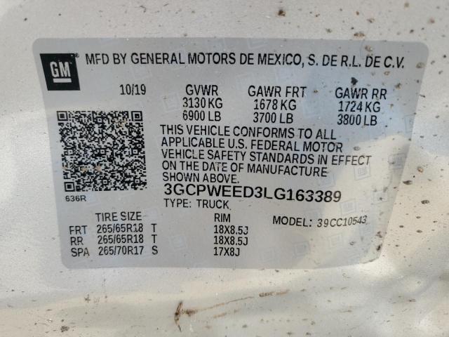 2020 CHEVROLET SILV1500 2 3GCPWEED3LG163389