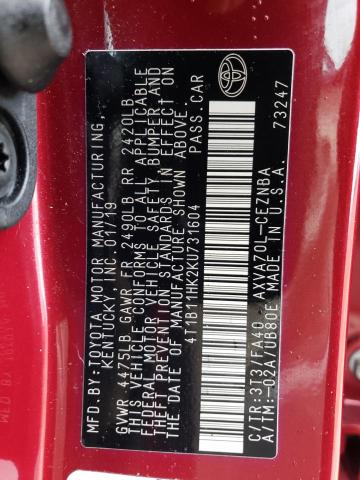 2019 TOYOTA CAMRY 4C - 4T1B11HK2KU731604