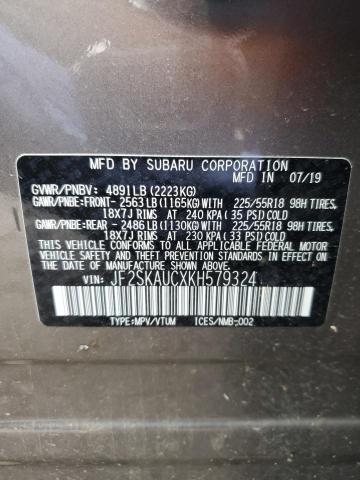 2019 SUBARU FORESTER L - JF2SKAUCXKH579324