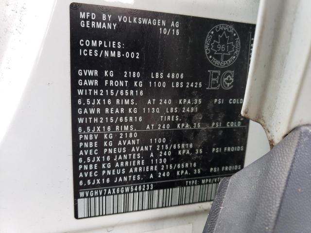 2016 VOLKSWAGEN TIGUAN TRE - WVGHV7AX6GW546233