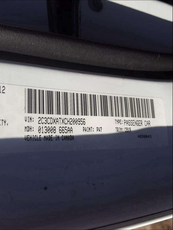 2012 DODGE CHARGER PO 2C3CDXATXCH200956