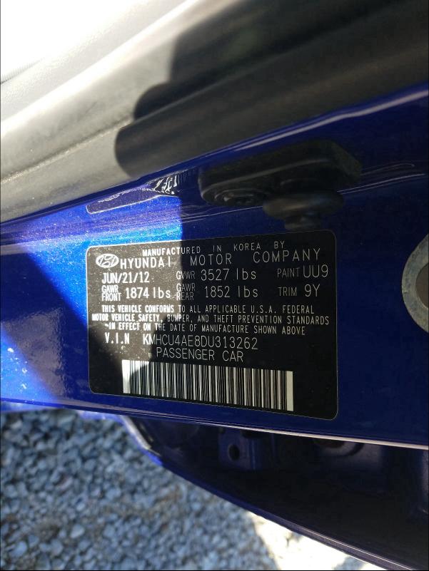 2013 HYUNDAI ACCENT GLS KMHCU4AE8DU313262