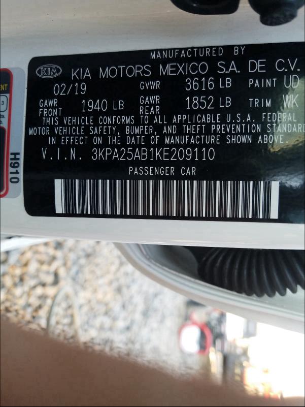 2019 KIA RIO S 3KPA25AB1KE209110
