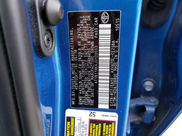 2018 TOYOTA CAMRY L - 4T1B11HK4JU120553