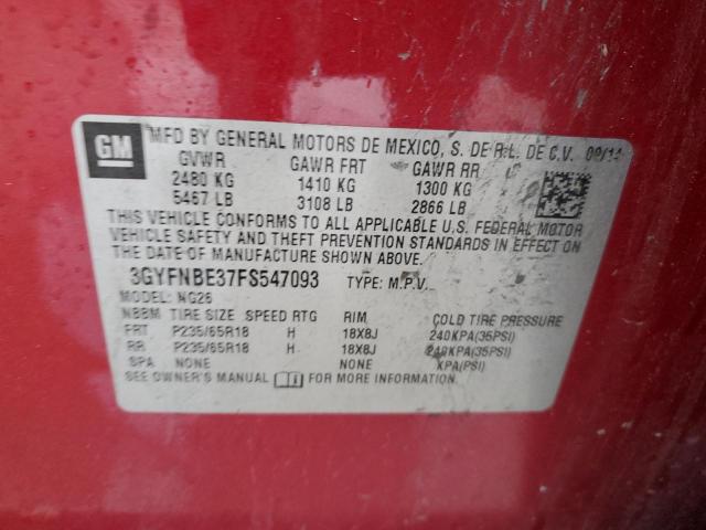 3GYFNBE37FS547093 Cadillac Srx Luxury Collection