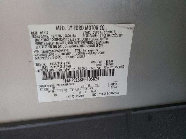 2017 FORD TAURUS SEL 1FAHP2E88HG105824