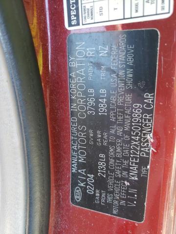KNAFE122X45019869 KIA SPECTRA LX