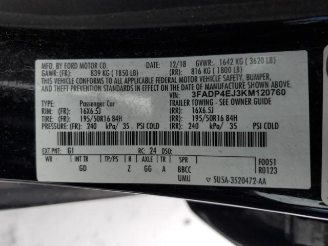 2019 FORD FIESTA SE - 3FADP4EJ3KM120760