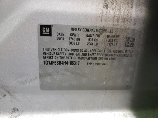 2017 CHEVROLET SONIC PREM - 1G1JF5SB4H4106317