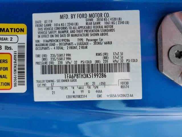 2019 FORD MUSTANG - 1FA6P8TH3K5199286