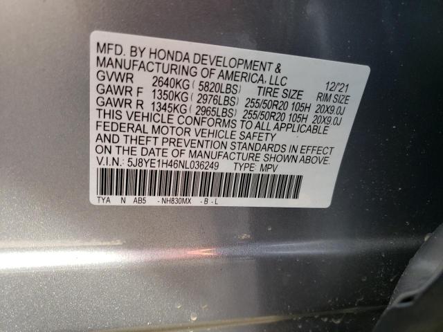 2022 ACURA MDX TECHNO - 5J8YE1H46NL036249