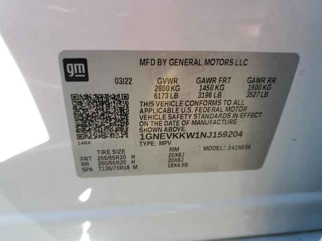 2022 CHEVROLET TRAVERSE P 1GNEVKKW1NJ159204