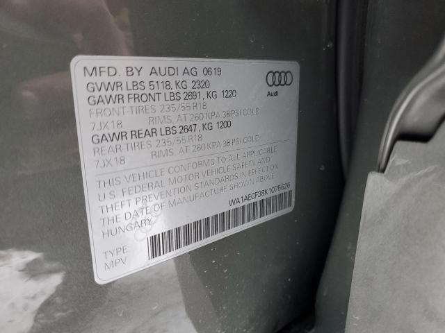 2019 AUDI Q3 PREMIUM - WA1AECF38K1075626