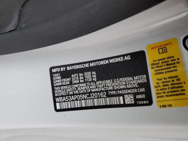 2022 BMW 430I - WBA53AP05NCJ20162