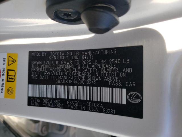 2016 LEXUS ES 350 58ABK1GG4GU018245