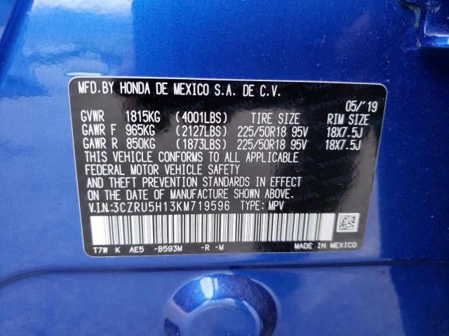 2019 HONDA HR-V SPORT - 3CZRU5H13KM719596