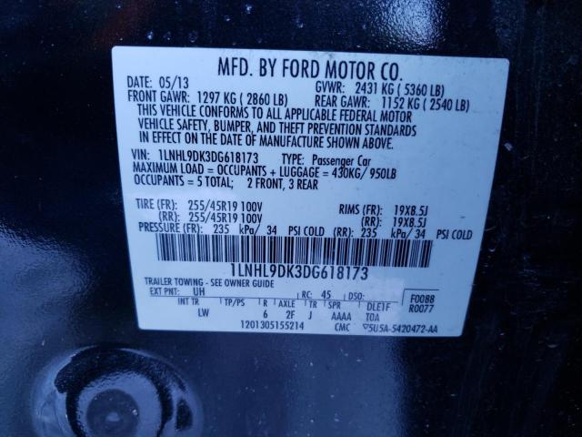 1LNHL9DK3DG618173 Lincoln MKS
