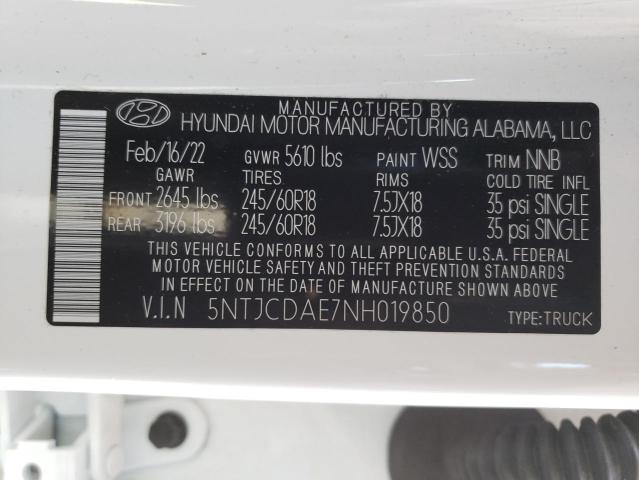 2022 HYUNDAI SANTA CRUZ - 5NTJCDAE7NH019850