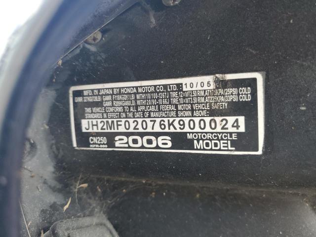 2006 HONDA CN250 JH2MF02076K900024