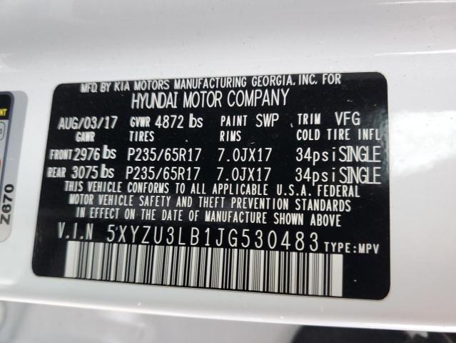 2018 HYUNDAI SANTA FE S - 5XYZU3LB1JG530483