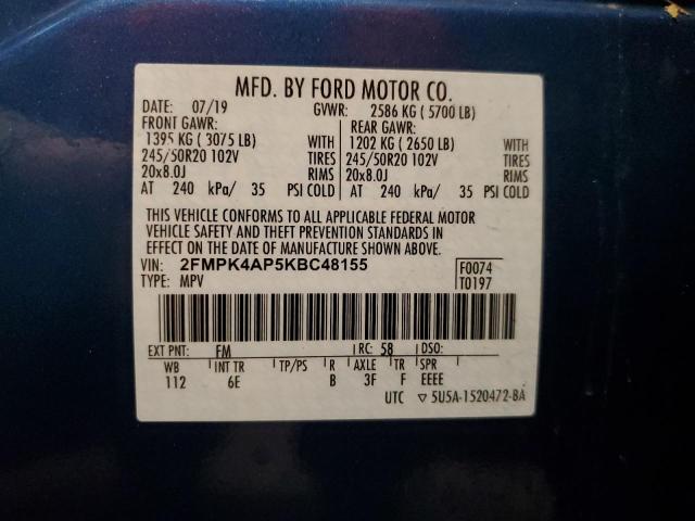 2019 FORD EDGE ST - 2FMPK4AP5KBC48155