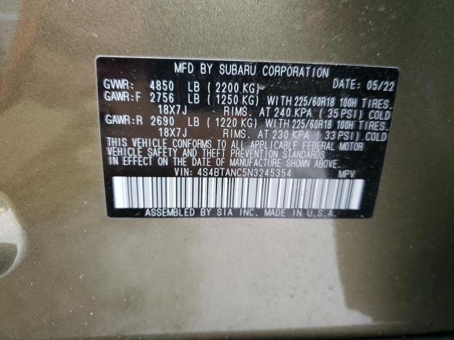 2022 SUBARU OUTBACK LI - 4S4BTANC5N3245354