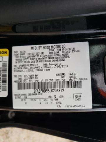 3FA6P0D95LR206312 2020 FORD FUSION - Image 12