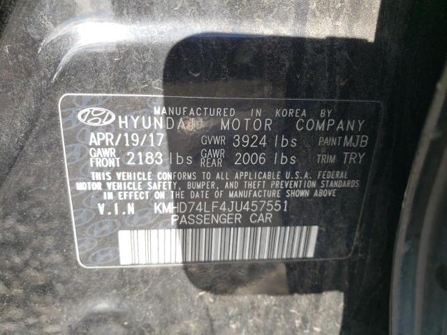 2018 HYUNDAI ELANTRA SE KMHD74LF4JU457551