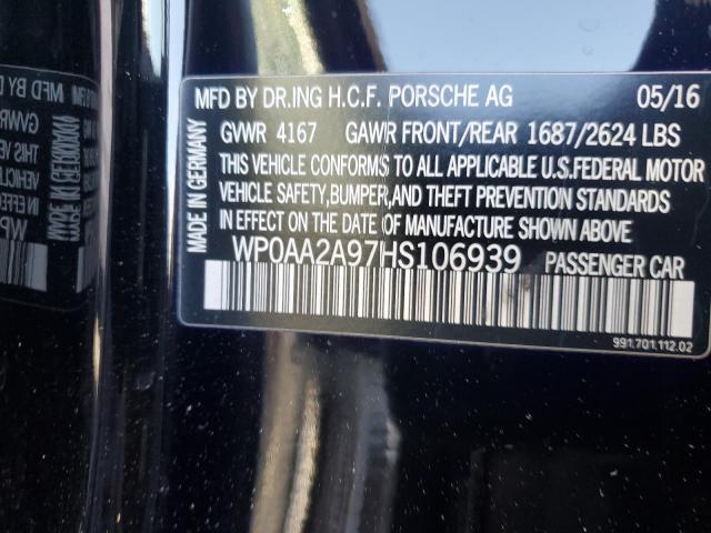 2017 PORSCHE 911 CARRER - WP0AA2A97HS106939