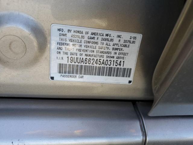 2005 ACURA TL VIN: 19UUA66245A031541