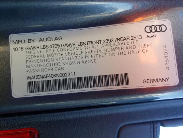 2019 AUDI A4 PREMIUM - WAUENAF40KN002311