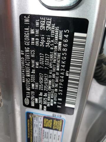2019 KIA SORENTO L - 5XYPG4A34KG586645