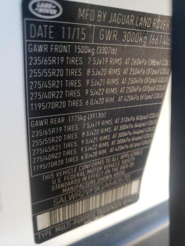 SALWR2VF9GA640570 Land Rover RANGEROVER