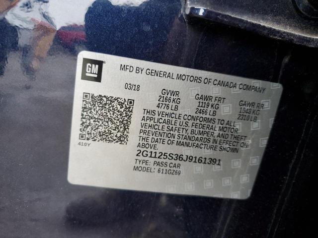 2018 CHEVROLET IMPALA 2G1125S36J9161391