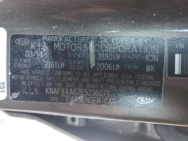 KNAFX4A67E5236071 KIA FORTE LX