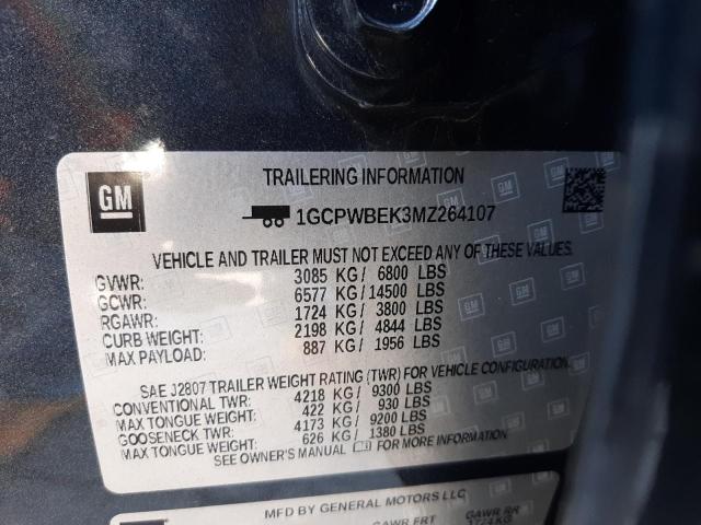 2021 CHEVROLET SILVERADO - 1GCPWBEK3MZ264107