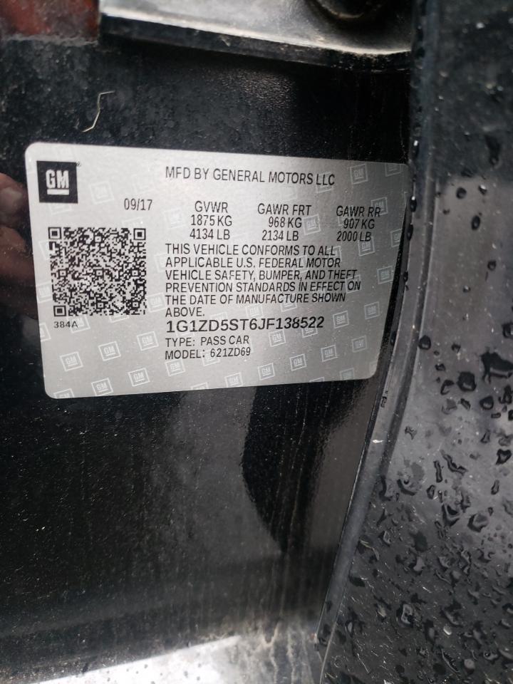 1G1ZD5ST6JF138522 CHEVROLET MALIBU 2018